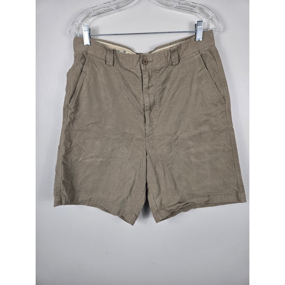 Tommy Bahama Relax Mens 35 Khaki Tan Tencel Cotton Blend Chino Shorts 8.5 Inseam